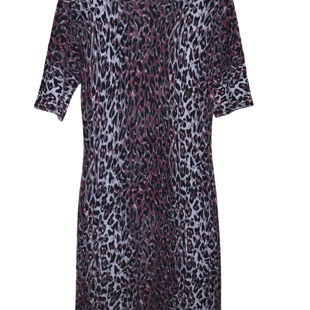 Minnie Rose Nieman Marcus Animal Print Cashmere Dress Size Large - Picture 2 of 3